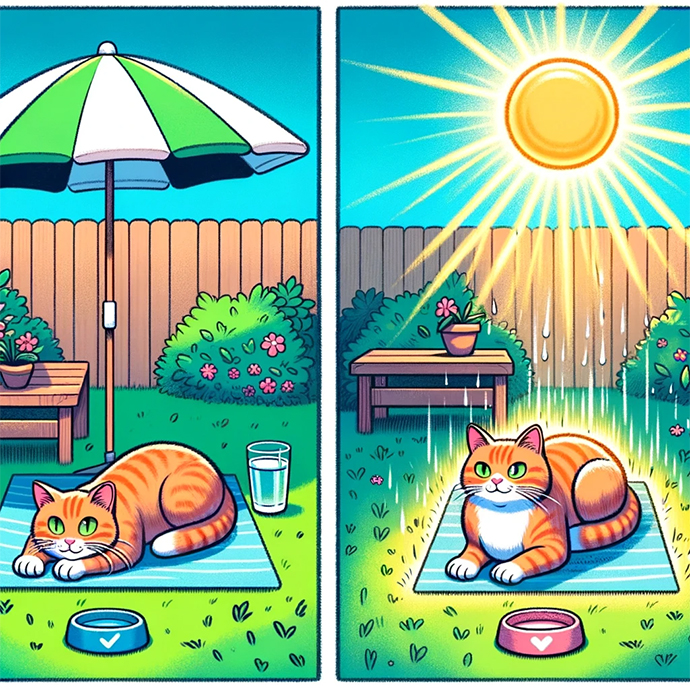 exposing your cat to too much sunlight when taking cat outside