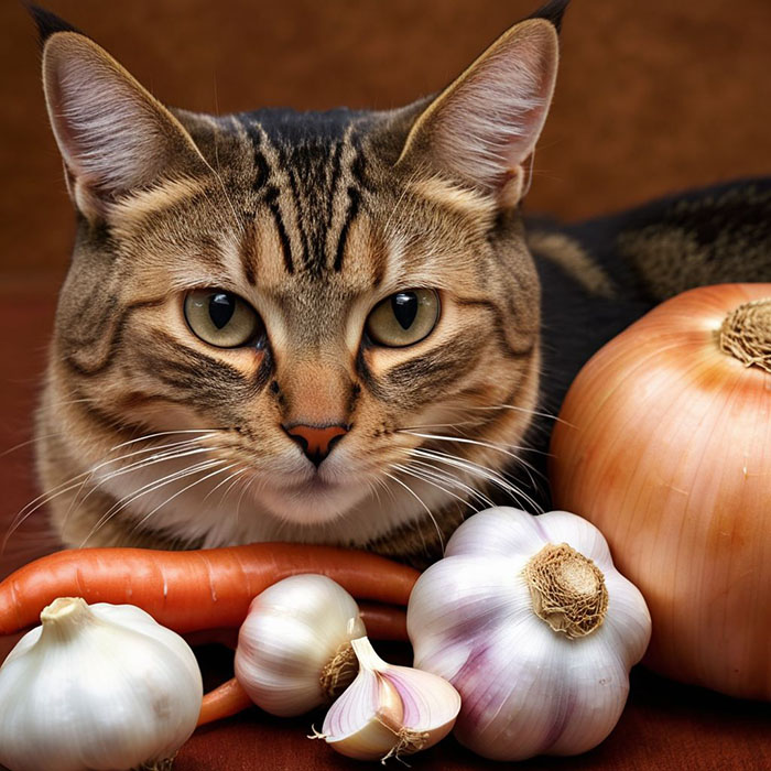 onionso and garlic are food that should not be fed to cats