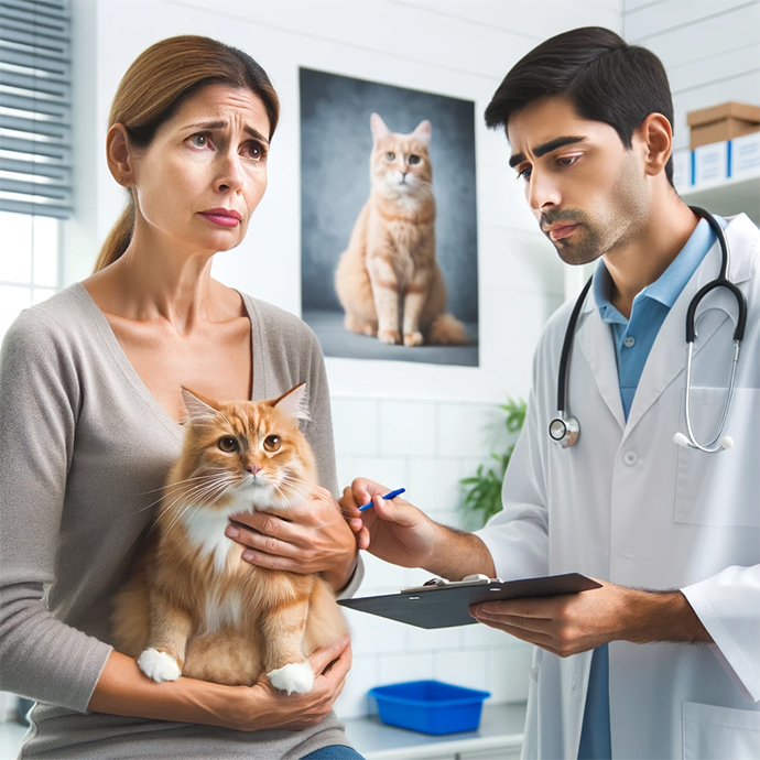 A cat suddenly pooping out of the trash can is related to a medical condition