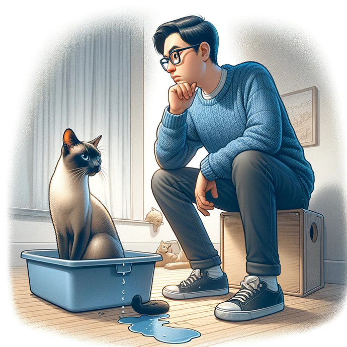 Cats pee outside the litter box due to behavior